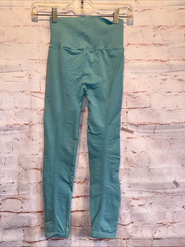 Free people movement Good Karma Teal High-Waist Active Leggings perforated Xs - Image 5
