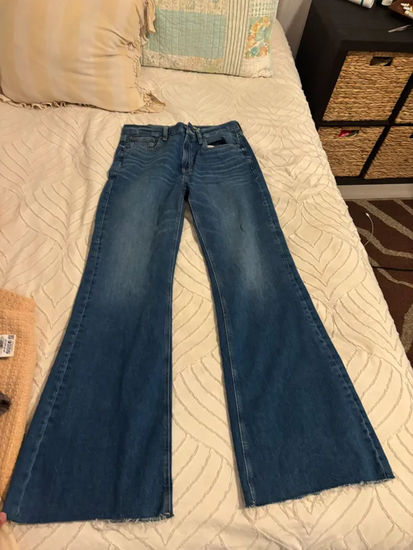 Dark Wash Flare Jeans - Image 5