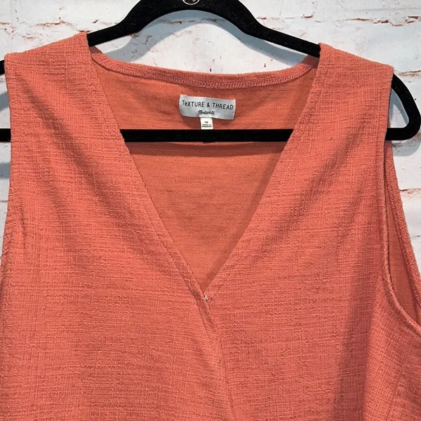 Madewell texture and thread sleeveless blouse side tie splice neck line plus 3x - Image 2