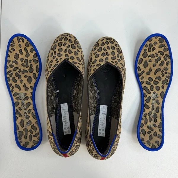 Rothy's Size 10 The Flat Ballet Spotted Leopard Animal Print‎ Round Toe Retired - Image 9