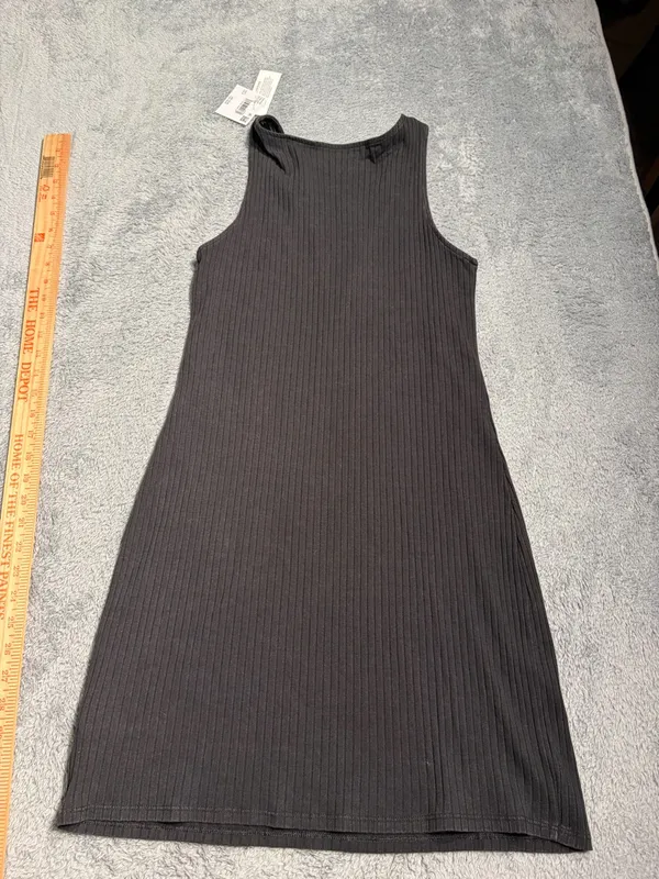 NWT American Eagle Black Ribbed Tank top Dress large MSRP$40 - Image 9