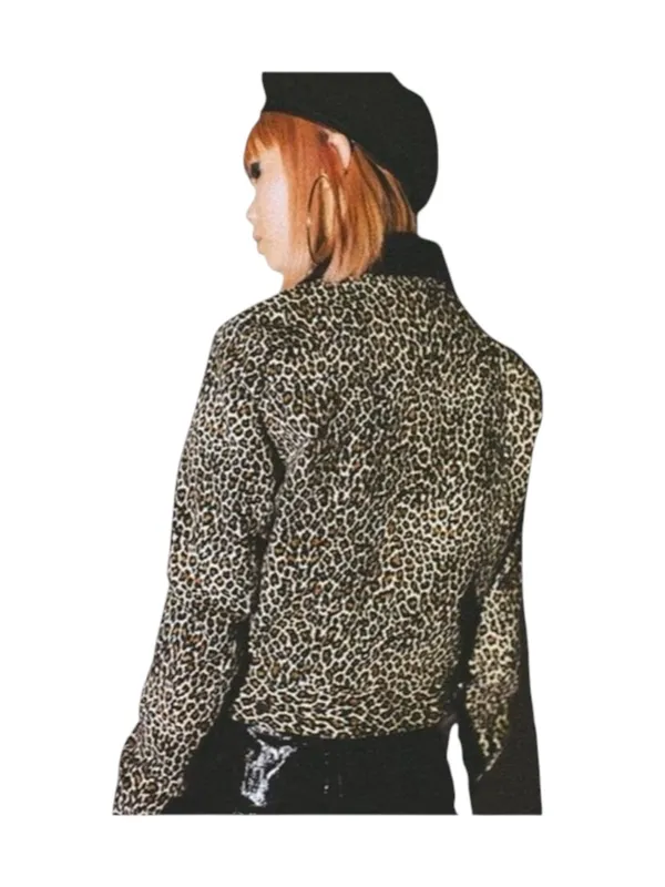 new Valfre ☻︎ January Crop Jacket ☻︎ Leopard Print ☻︎ Black Vinyl Collar ☻︎ XS - Image 3
