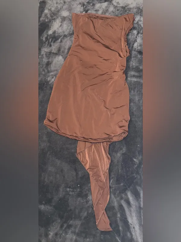 Oh Polly Natalya Bandeau Mini Dress in Chocolate Brown Size 4 New with tag - Image 10