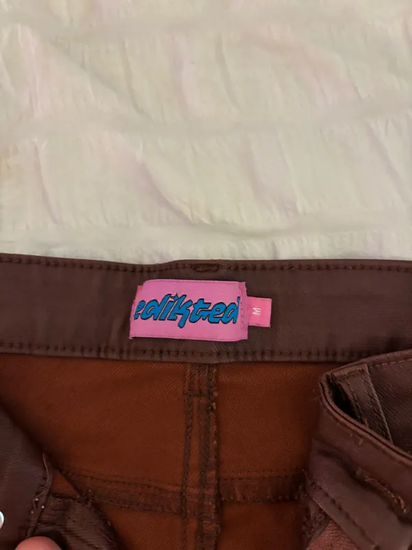 Edikted Leather Pants Flare - Image 4