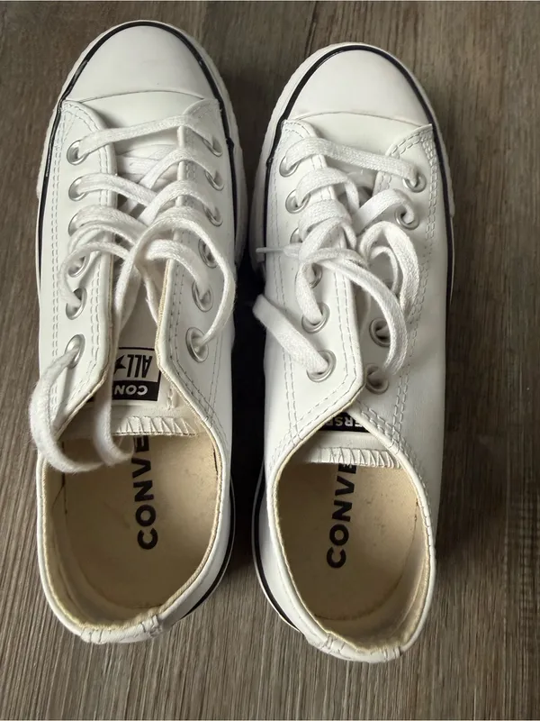 Converse Chuck Taylor All Star Lift Platform Leather Women Low Top Shoe White 6 - Image 13