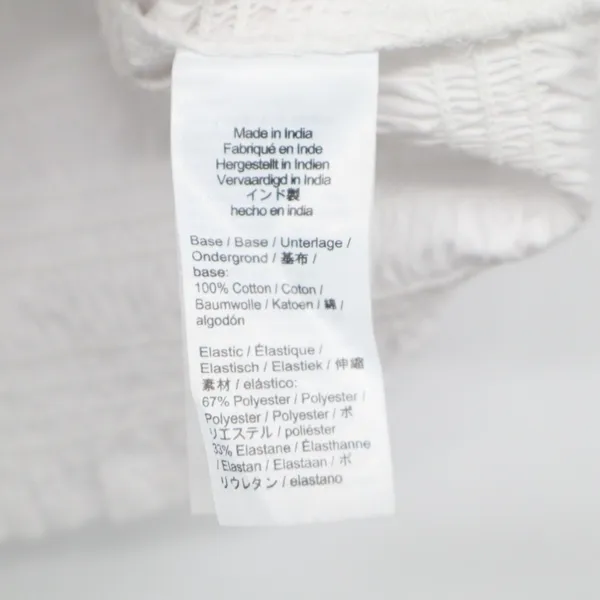 Madewell Poplin Cropped Top Womens L White Cotton Smocked Wide Strap Square Neck - Image 5