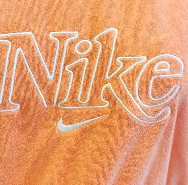 Nike Cropped Sweatshirt Terry Cloth Beach Orange Retro M Relax Fit - Image 5