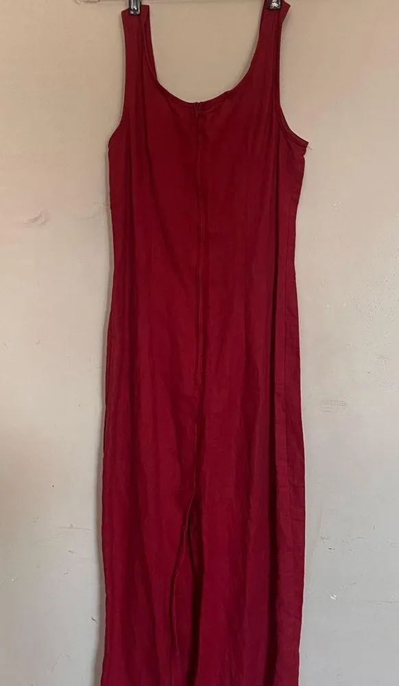 Vintage Rampage Red Sheath Maxi Dress with Spaghetti Straps - Image 3
