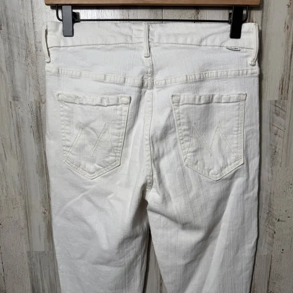 Mother High Waisted Looker Ankle Fray Whipping The Cream Skinny Jeans Womens 28‎ - Image 2