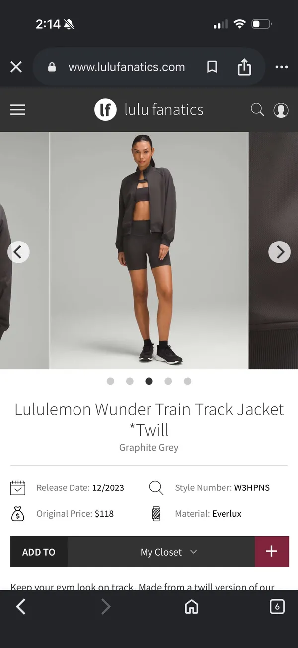 Lululemon wunder train track jacket graphite grey  - Image 7