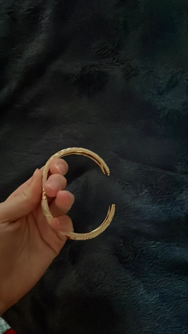 Floral Bracelet Pink Bangle Cuff Rose Gold - Image 4
