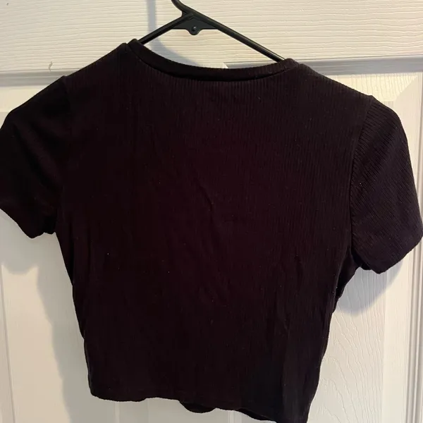 Garage Black Ribbed Crop Top - Image 4