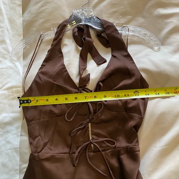 NEW Windsor Laced Up Luxe Satin Halter Mini Dress - Image 8