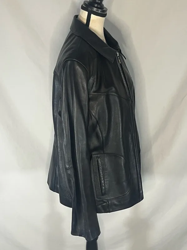 Wilson’s Leather Maxima Vintage Full Zip Weatern Yoke Women’s Leather Jacket XL - Image 5