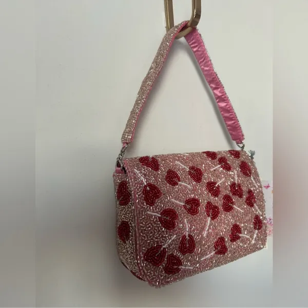 viral beaded lollipop shoulder bag sequins hand made with satin interior - Image 4