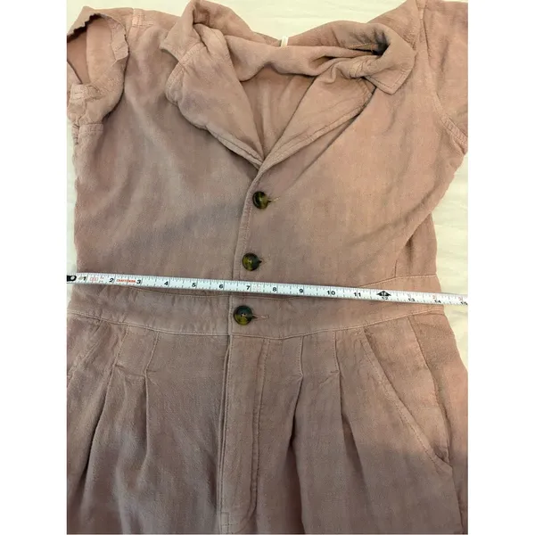 Free People Linen Blend Utility Jumpsuit Mauve Pink XS - Image 5