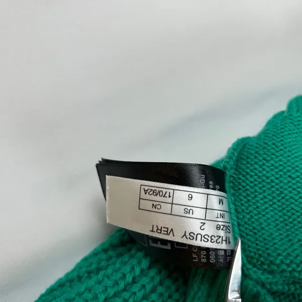 ba&sh Lady Pullover Emerald Green Wool Cotton Layered Knit Sweater US 6 - Image 10