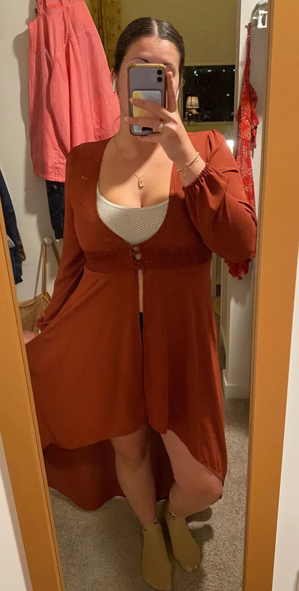 These Three Boutique Orange Rust Cardigan - Image 5