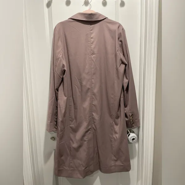 Free People Mauve Longline Blazer Trench Double-Breasted Size M - Image 3