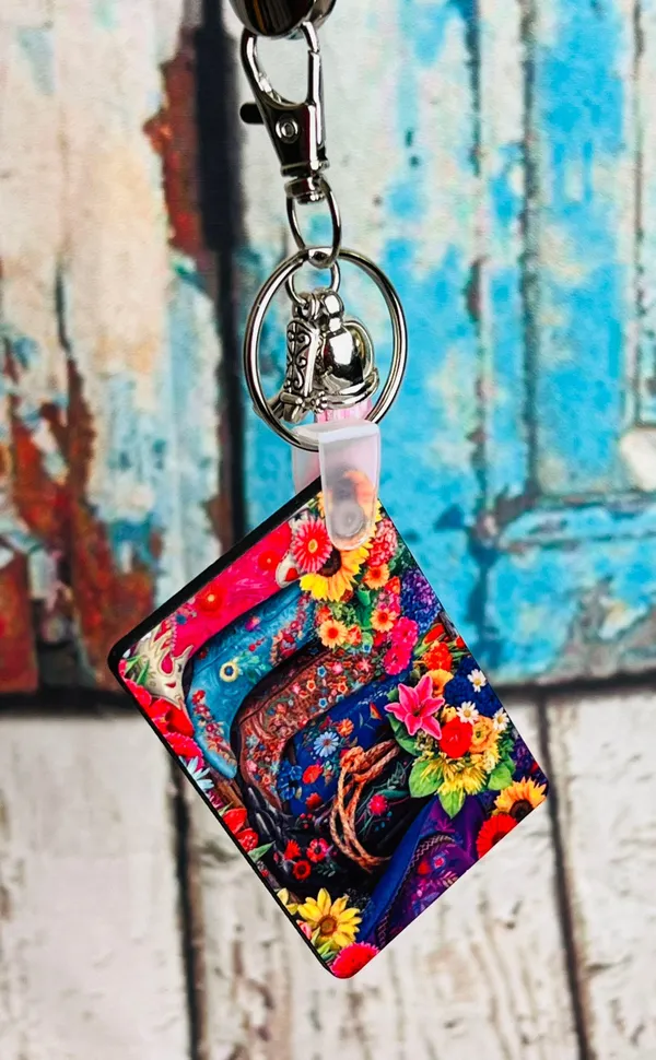 Handmade Cowgirl Boots Keychain Purse Backpack Clip Accessory With Tassel - Image 2