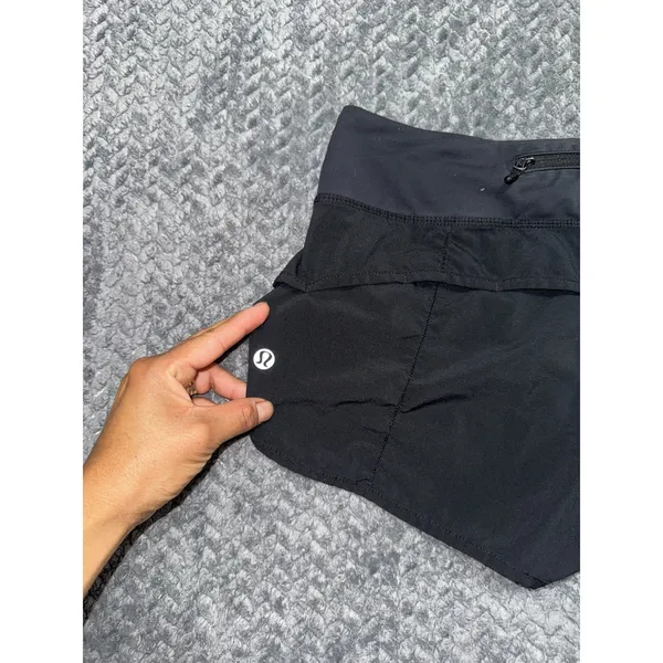 LULULEMON Women's Speed Up Shorts Way stretch Black Size 4 - Image 4