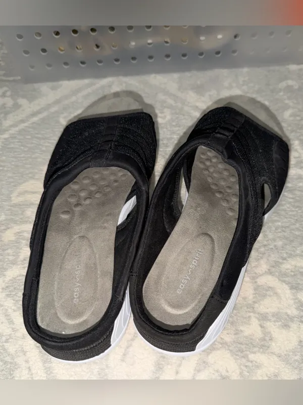 Easy Spirit Black Mesh Slip-On Open-Toe Sandal - Image 4
