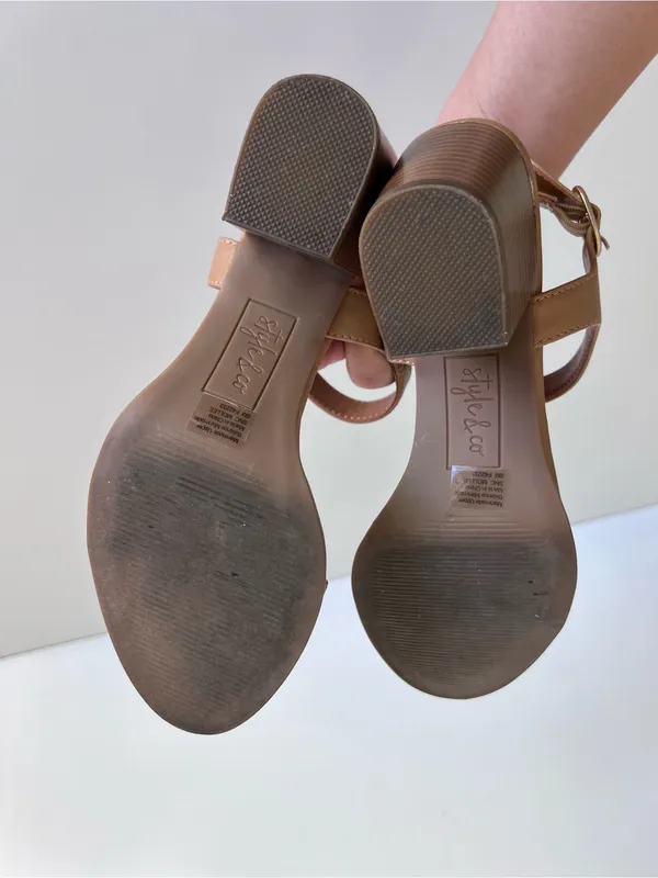 Style & Co. Ankle Strap Block Heel Sandal Tan Nude - Image 6