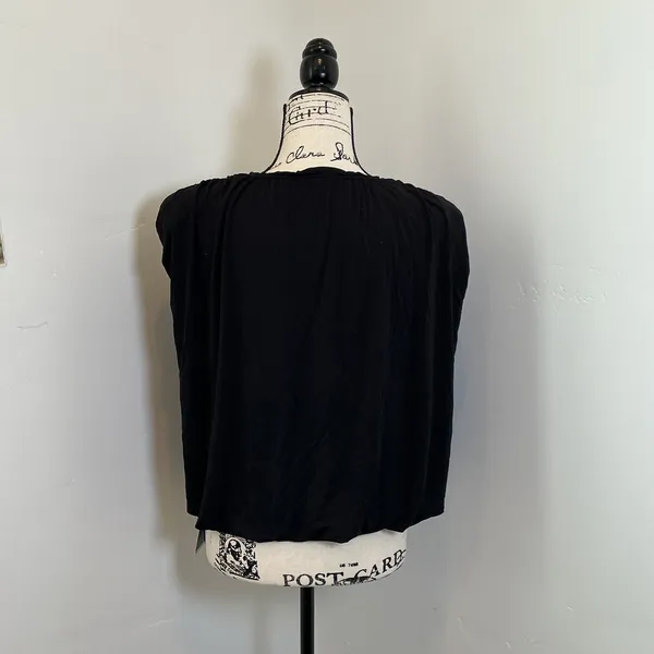 Halara V Neck Draped Sleeveless Top Black Relaxed Fit XL NWT Athleisure - Image 3