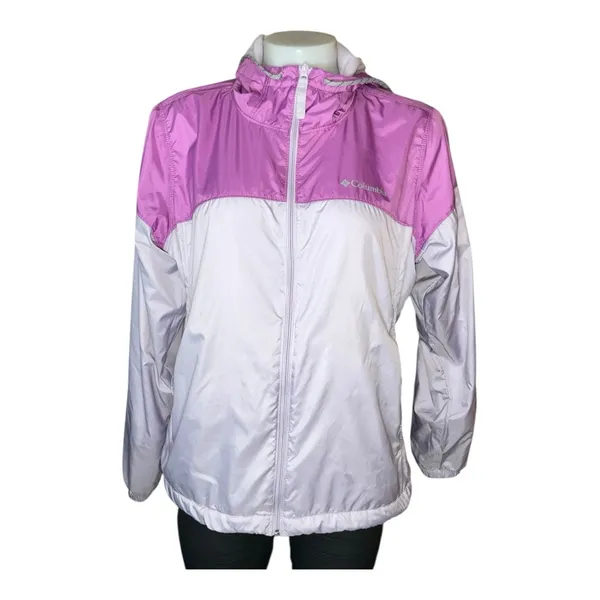 Columbia windbreaker hoodie fleece lined Sz M Women's Lavender Lilac Ski - Image 4