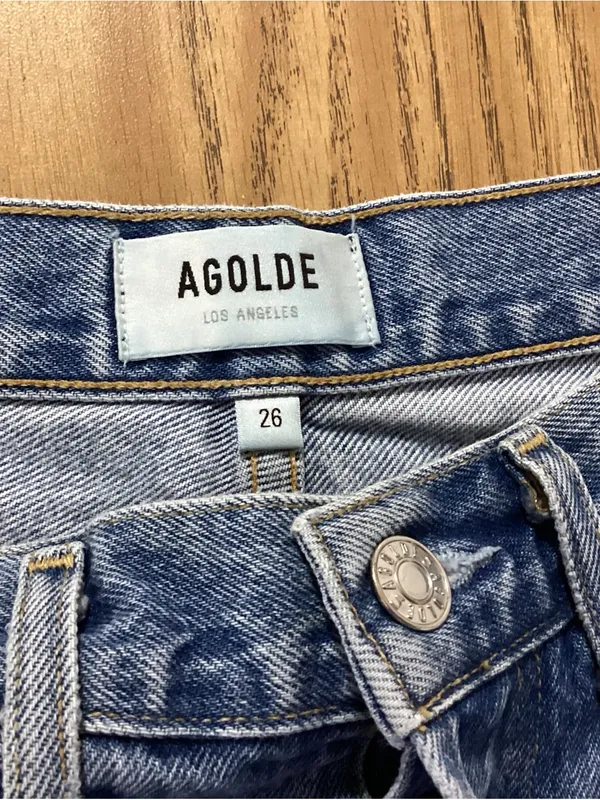 Agolde 90's Fit Mid Rise Button Fly Distressed Loose Fit Jeans Size 26 - Image 8