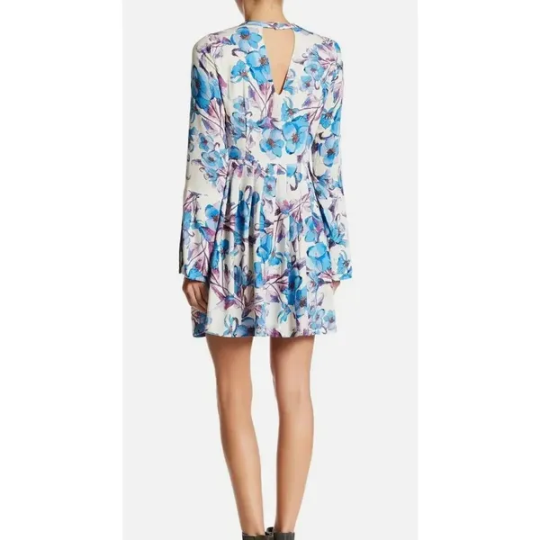 NEW Free People Women Size 4 Tegan Long Sleeve Floral Dress v6x - Image 2