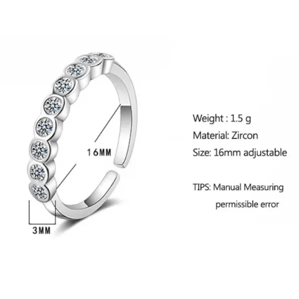 Boutique Dainty‎ 14k White Gold Plated Sterling Silver Synthetic Diamond Eternity Ring Sm - Image 9