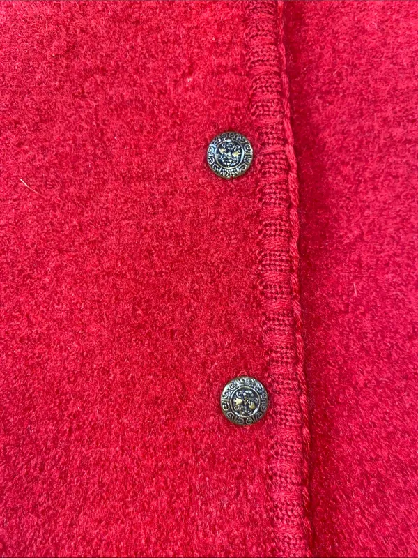Vintage Ann W. Classic Red Wool Button Vest Size M - Image 3
