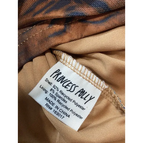 Princess Polly Tiger Print Ruched Mesh Mini Dress Size 2 Brown Black Y2K Party - Image 11