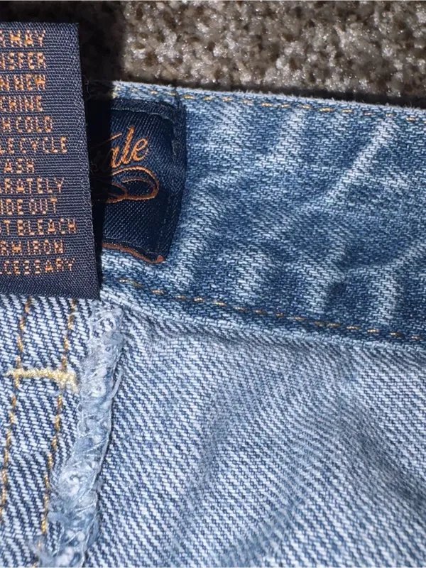 Aeropostale Light Blue Distressed Denim Mini Skirt - Image 7
