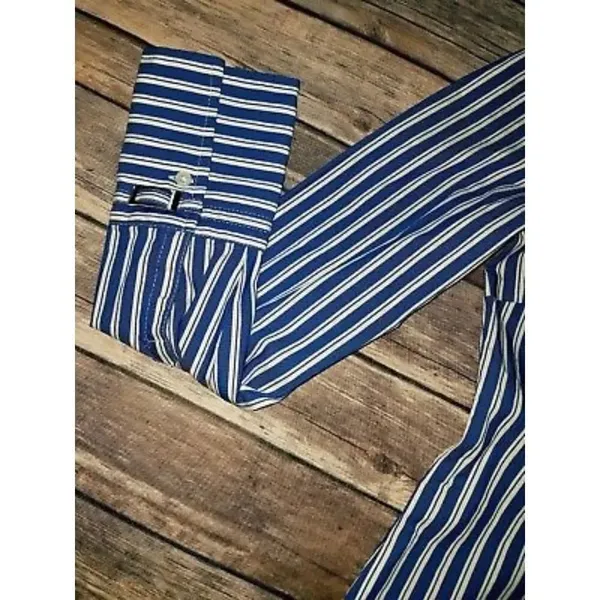 ✨ HP✨Express Blue Striped Button Down Shirt✨ - Image 4
