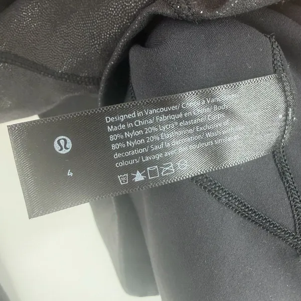 Lululemon women’s align long sleeve cropped black shine performance top size 4 - Image 2
