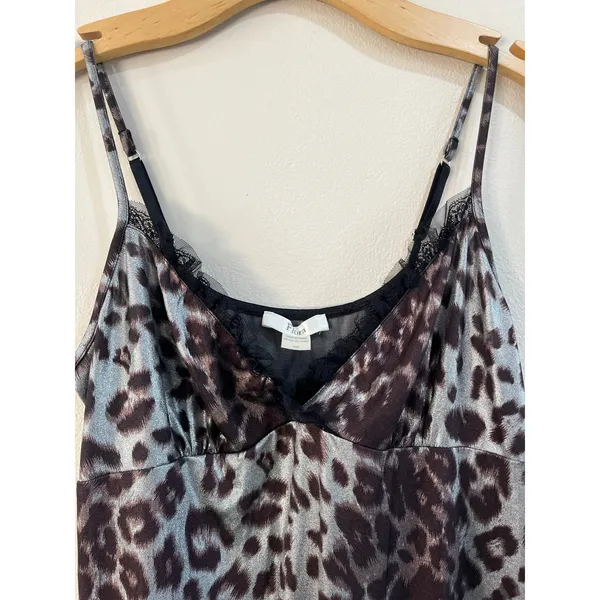 Leopard Slip Dress Lace‎ Tulle Y2K Grunge Coquette Going Out Mini M - Image 8
