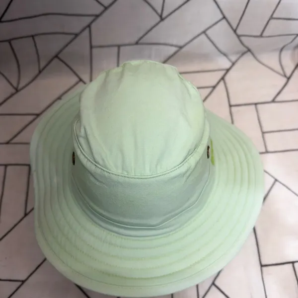FADED Sloggers Sun Hat OS Mint‎ Green Cotton Wide Brim Chin Strap Gardening - Image 8
