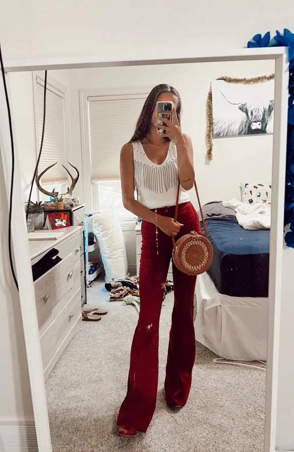 JC&JQ high rise flare stretchy western jeans - Image 2