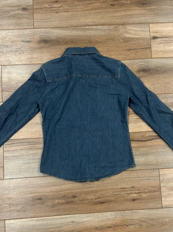 HARLEY DAVIDSON 100% Cotton Vintage 2005 Y2k Western Denim Button-up | Sz Small - Image 4