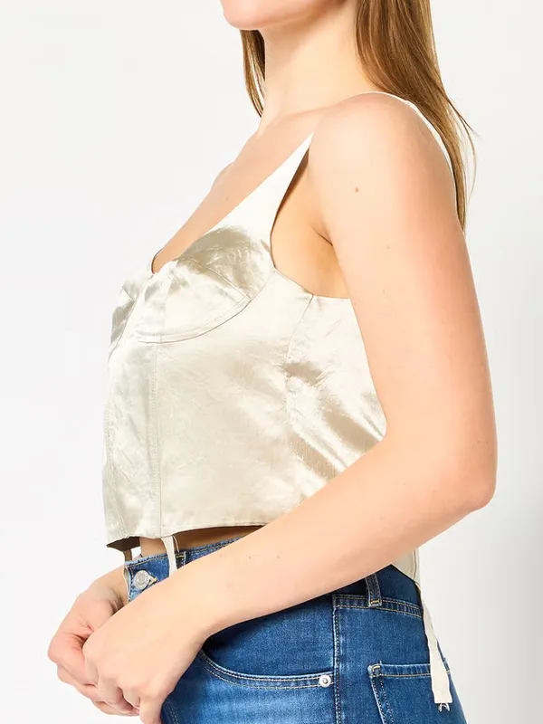 Zara Satin Champaign Corset Top - Image 2