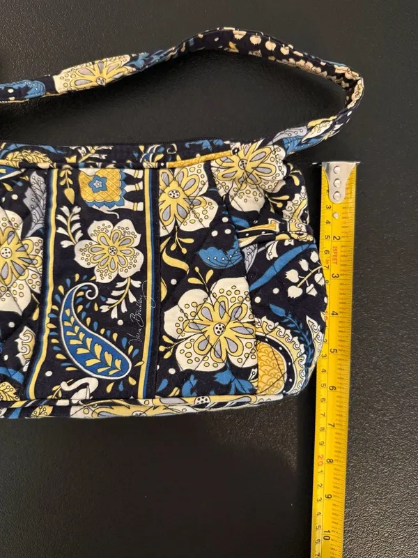 Vintage Vera Bradley Retired Ellie Blue Pattern‎ Quilted Shoulder Bag - Image 8