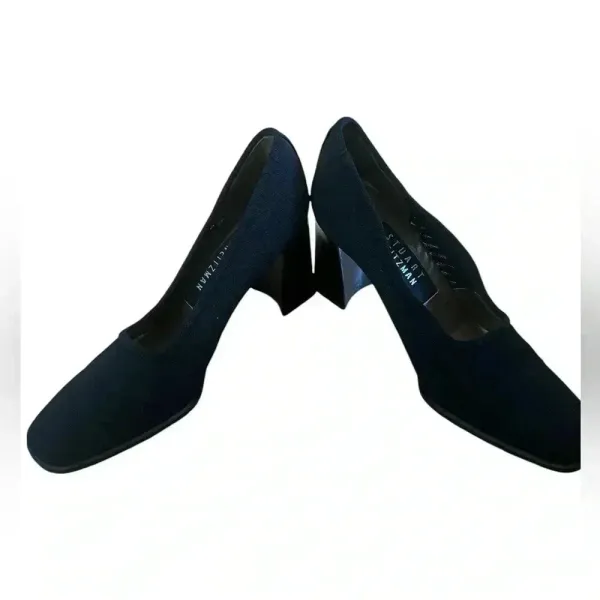 Stuart Weitzman Size 5.5 Vintage Block Heels Slip-On Casual‎ Fabric Covered Pump - Image 2