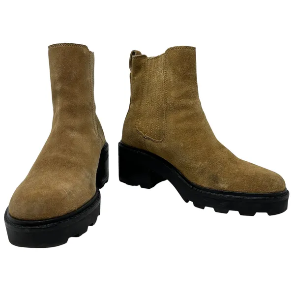 Madewell The Gwenda‎ Platform Ankle Boot Chunky Platform Suede Tan Size US 7 - Image 6