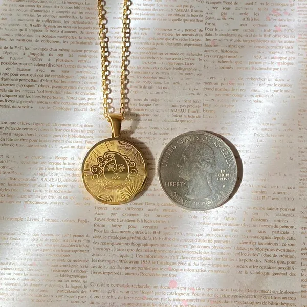 Handmade fully gold stainless steel celestial whimsical vintage moon necklace🌟 - Image 7