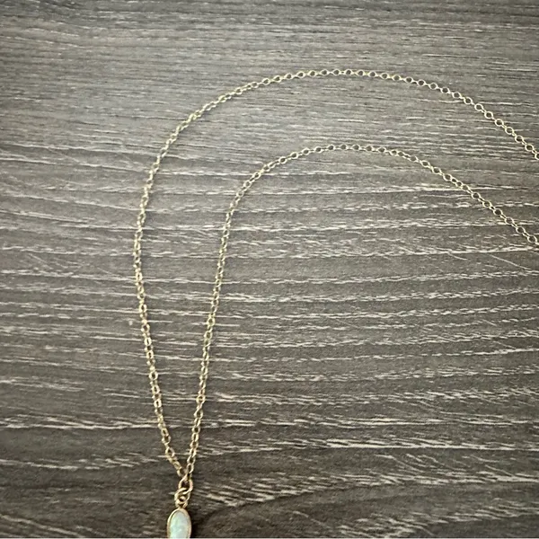 Artisan Handmade 18K Gold Filled Lariat Necklace White Opal Spike Dagger Venice CA - Image 5