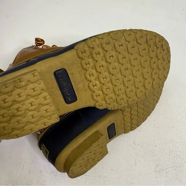 L.L. Bean Bean Boots 6” Brown & Navy Duck Boots Size 6M | Style ID 213883 - Image 4