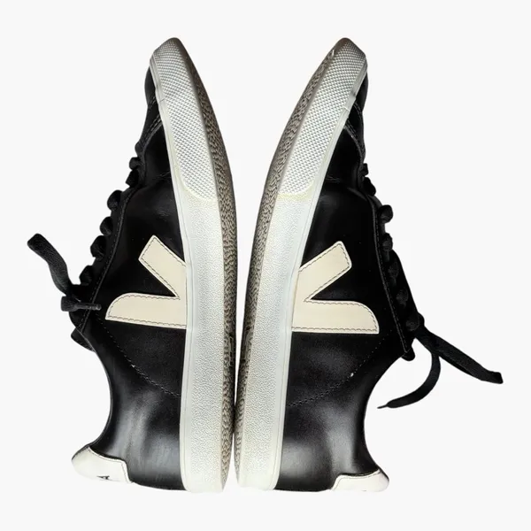 Veja Esplar Leather Sneakers Black White Low Top Lace Up Women’s US 7 EU 38 - Image 6