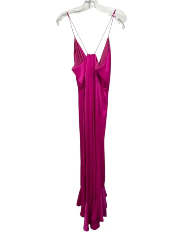 Jay Godfrey Elsie Gown Pleated Ruffle Slit Maxi Dress Pink Size 8 - Image 6